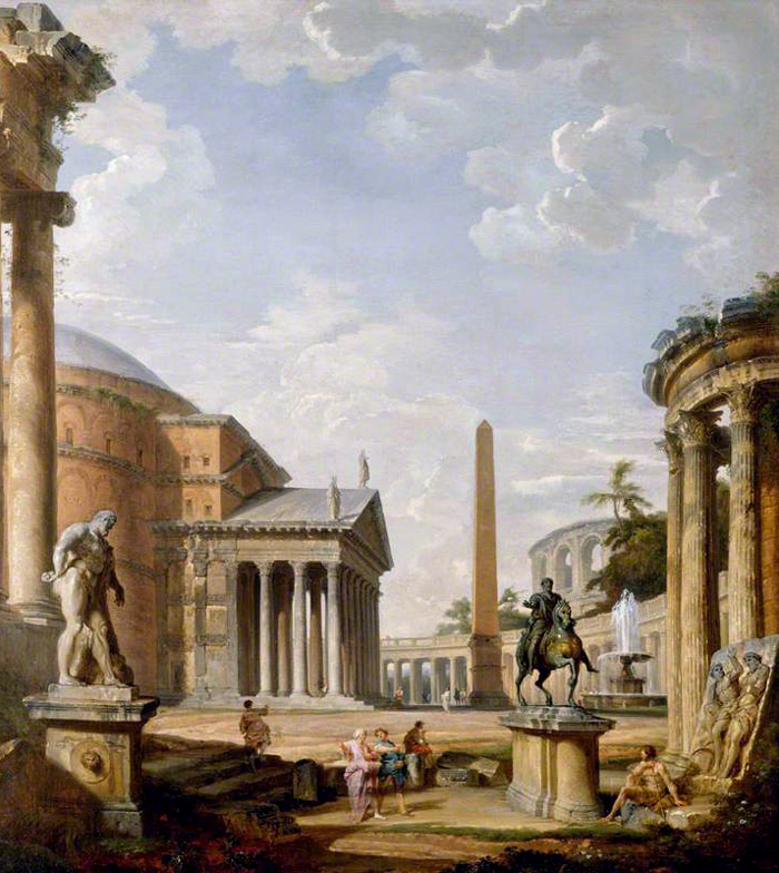 Giovanni Paolo Pannini, Fantaisie architecturale de vestiges de la Rome antique